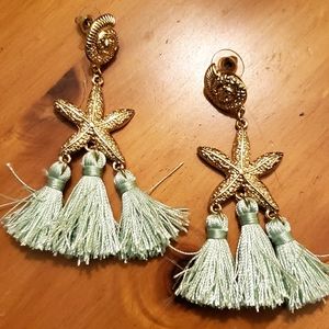 Starfish tassel earrings